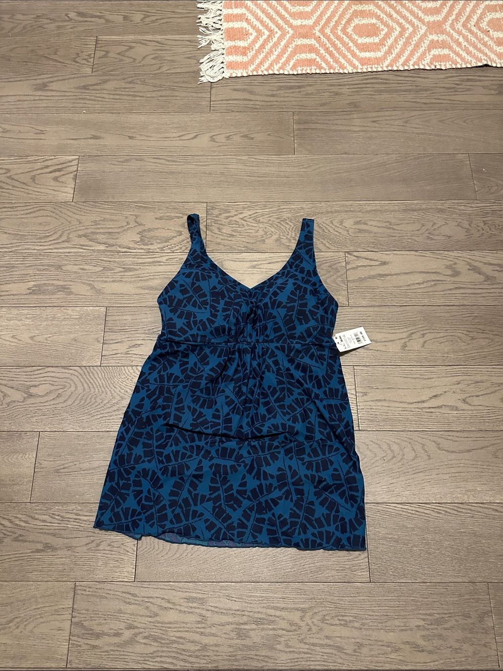 Blue Patterned Women's swimsuit size 12